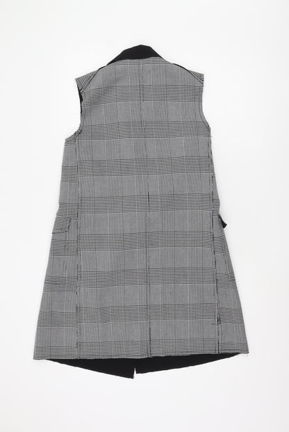 Womens UK Size 10 Topshop Black Longline waistcoat