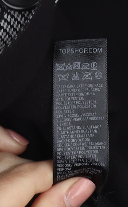 Womens UK Size 10 Topshop Black Longline waistcoat