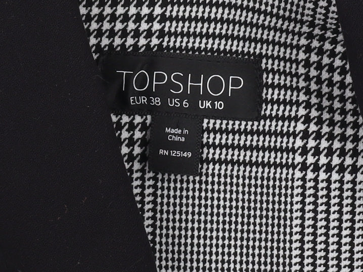Womens UK Size 10 Topshop Black Longline waistcoat