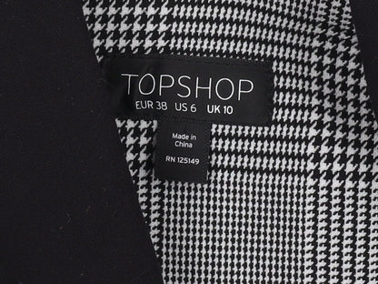 Womens UK Size 10 Topshop Black Longline waistcoat