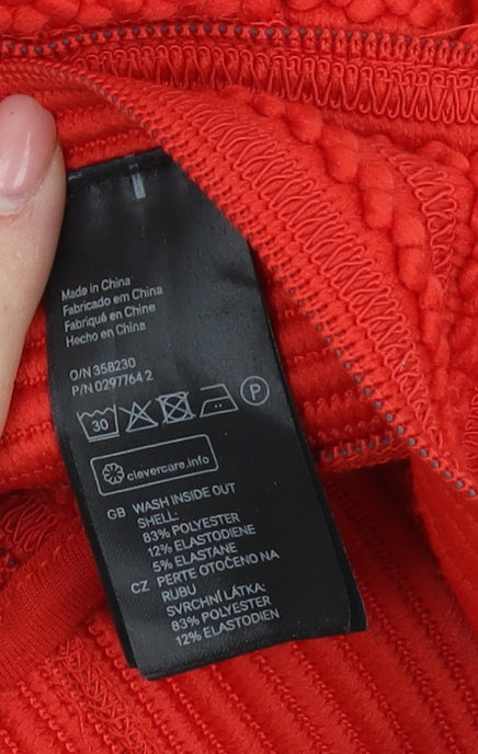 H&M Red Women's XS Skirt with Zip Closure