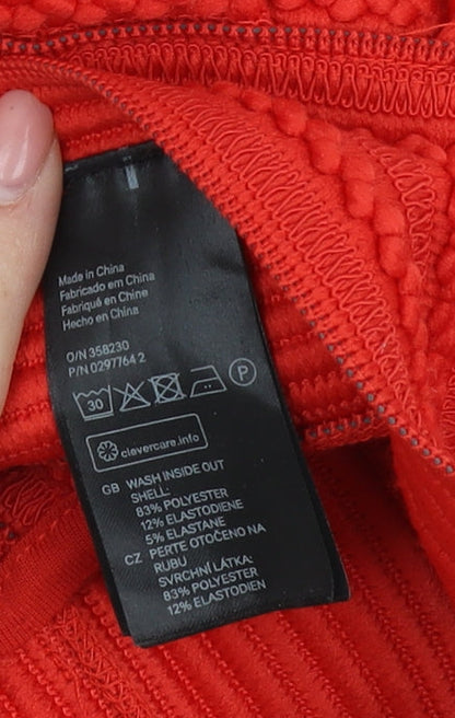 H&M Red Women's XS Skirt with Zip Closure