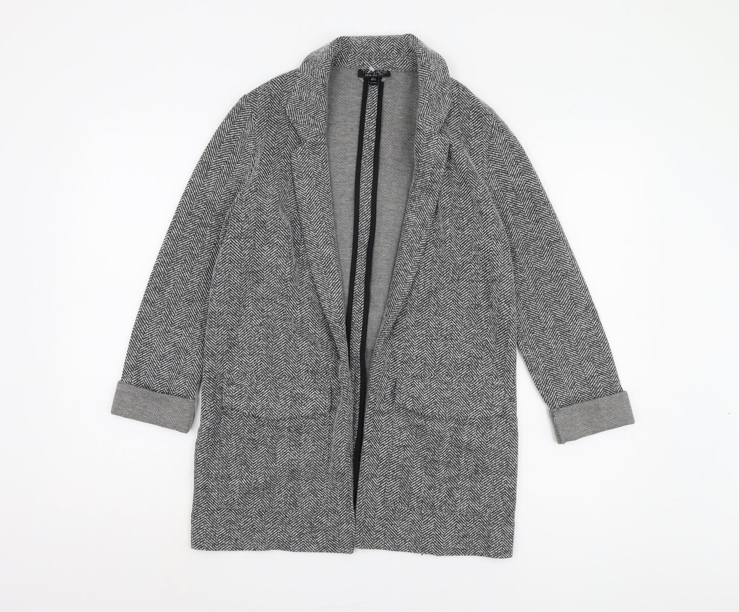 Womens UK Size 8 Topshop Grey Overcoat