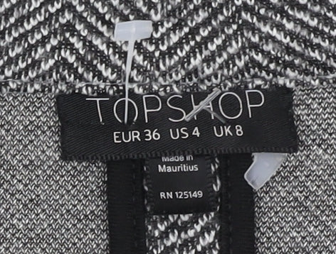Womens UK Size 8 Topshop Grey Overcoat