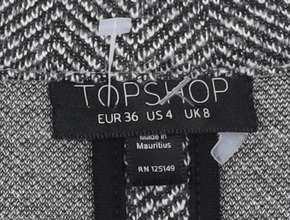 Womens UK Size 8 Topshop Grey Overcoat