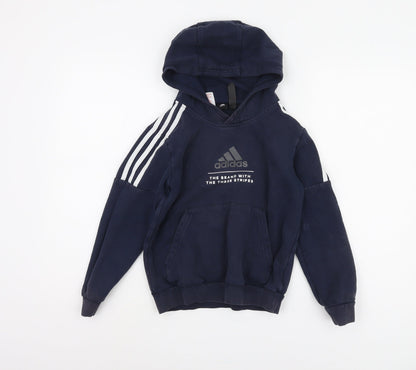 Adidas Boys Blue Pullover Hoodie 9-10 Years