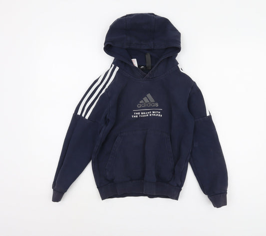Adidas Boys Blue Pullover Hoodie 9-10 Years