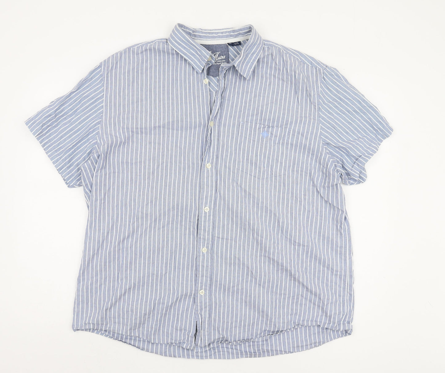 Maine New England Men's Blue XL Striped Casual Shirt