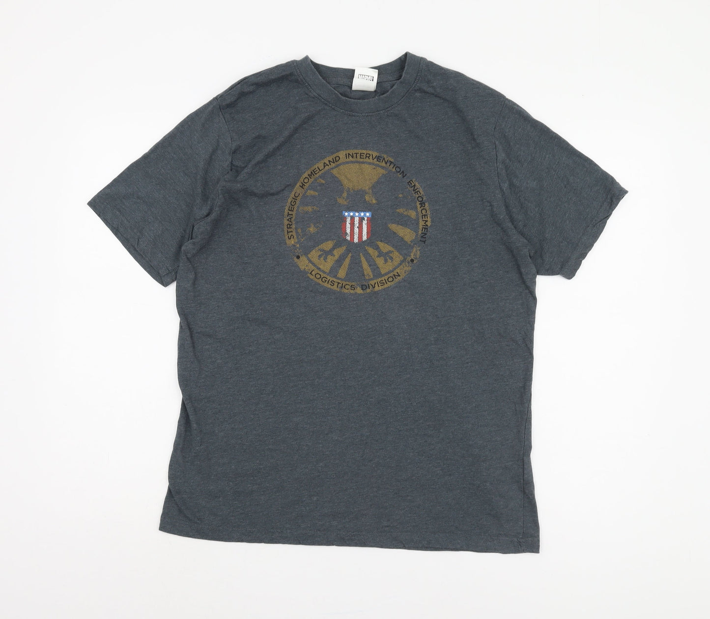 Marvel Men's Grey S.H.I.E.L.D. T-Shirt Large