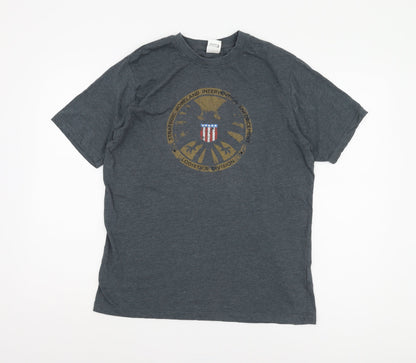 Marvel Men's Grey S.H.I.E.L.D. T-Shirt Large