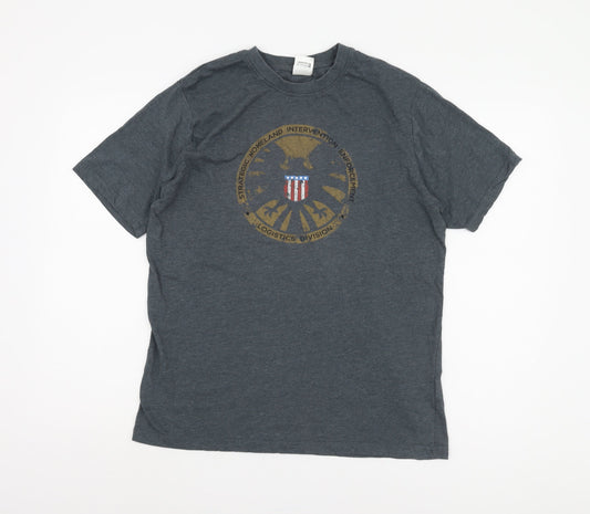 Marvel Men's Grey S.H.I.E.L.D. T-Shirt Large