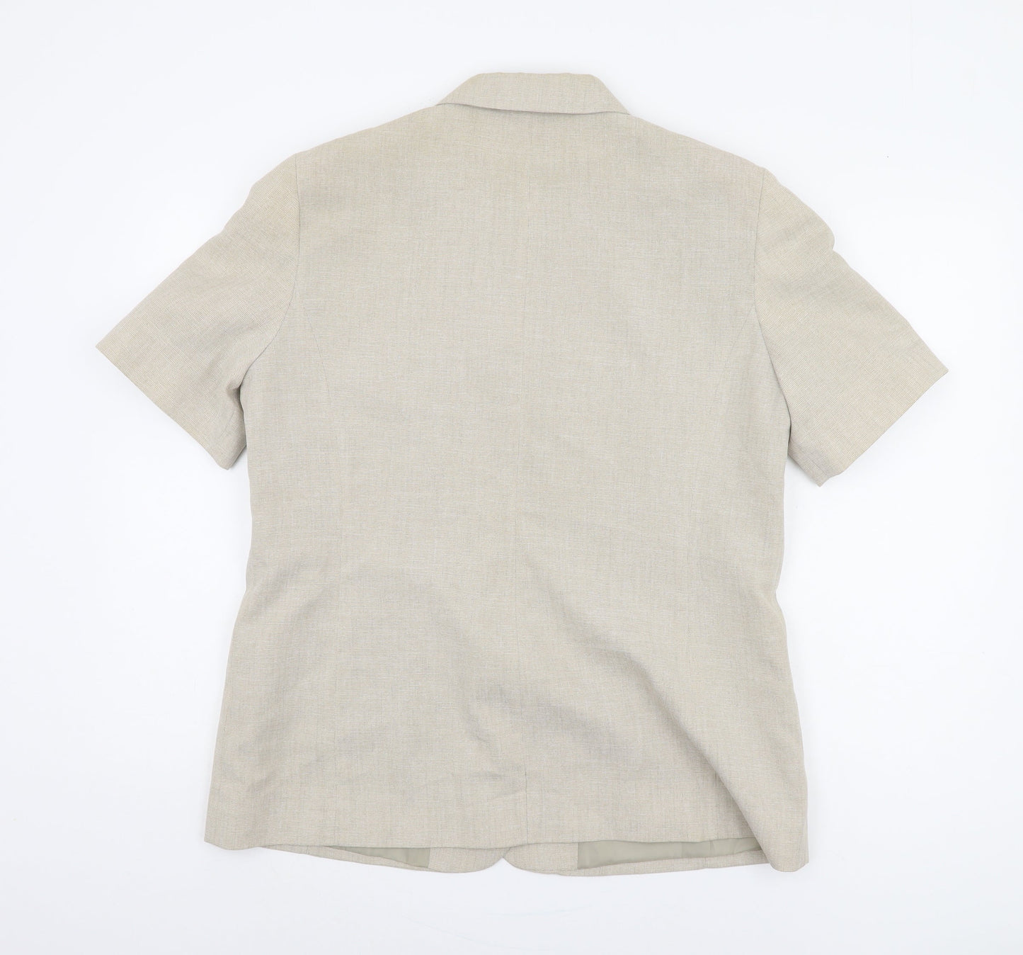 Bonmarché Women's Beige Blazer Size 16 Short Sleeve