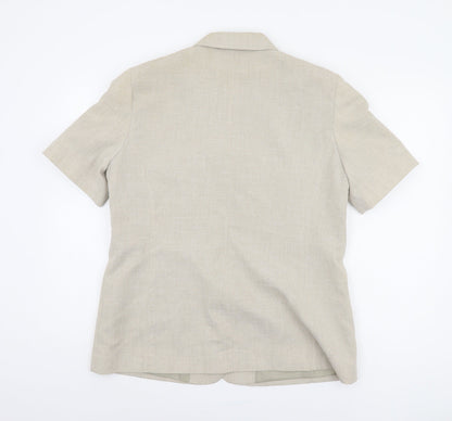 Bonmarché Women's Beige Blazer Size 16 Short Sleeve