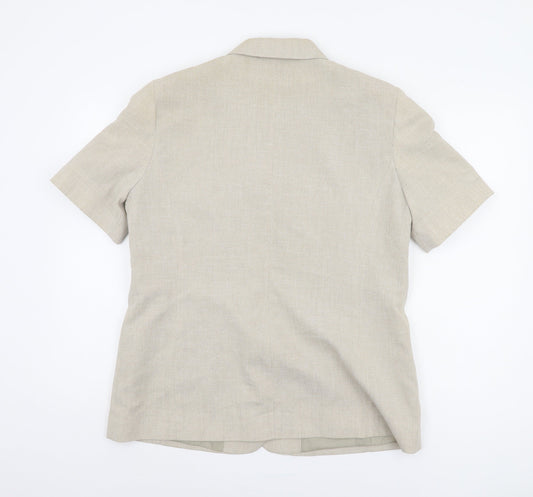 Bonmarché Women's Beige Blazer Size 16 Short Sleeve