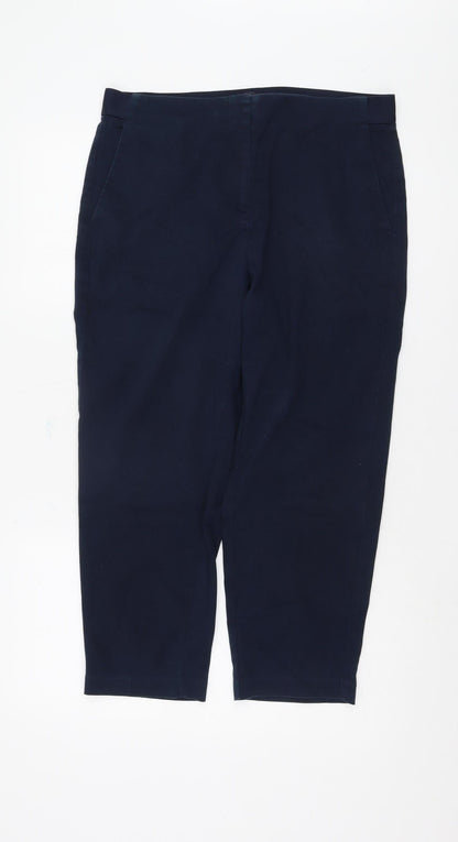 Womens UK Size 14 Marks and Spencer Regular Fit  Blue Trousers