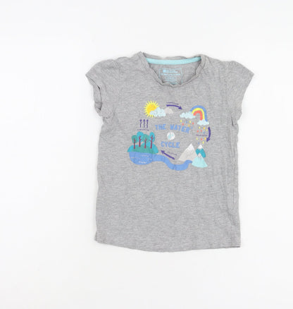 Mountain Warehouse Girls Grey T-Shirt 5-6 Years Graphic Print