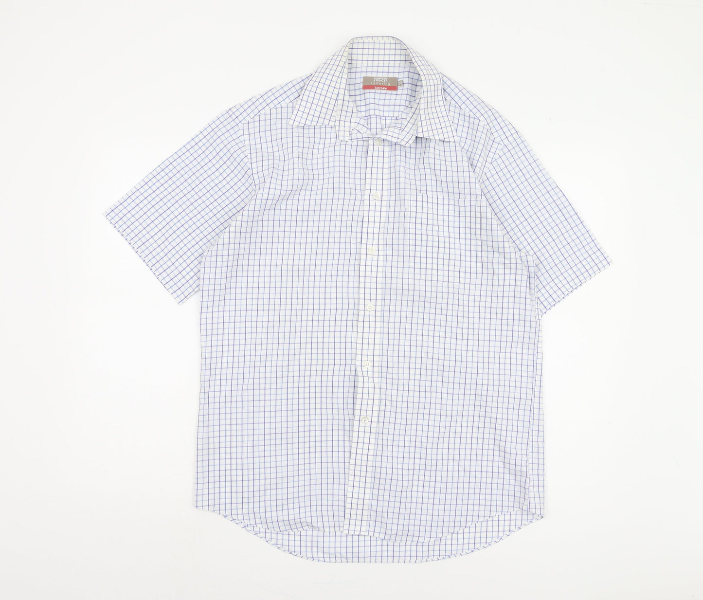 Marks and Spencer Men's Multicoloured Check Shirt, Size 15.5