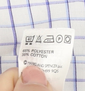 Marks and Spencer Men's Multicoloured Check Shirt, Size 15.5