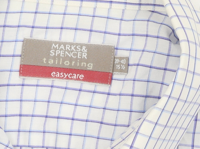 Marks and Spencer Men's Multicoloured Check Shirt, Size 15.5