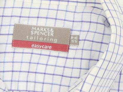 Marks and Spencer Men's Multicoloured Check Shirt, Size 15.5