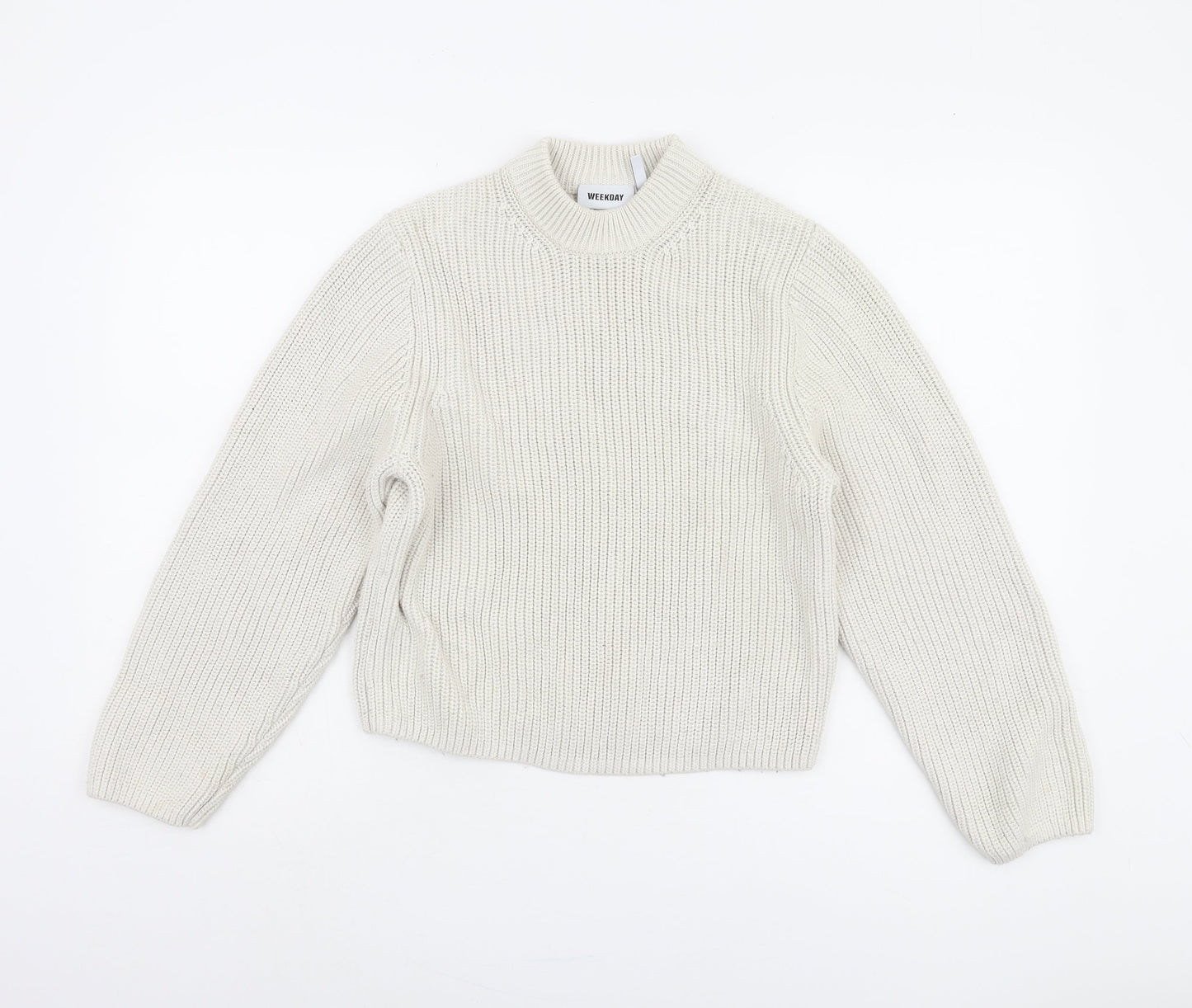 Womens UK Size XS Weekday White Pullover Jumper