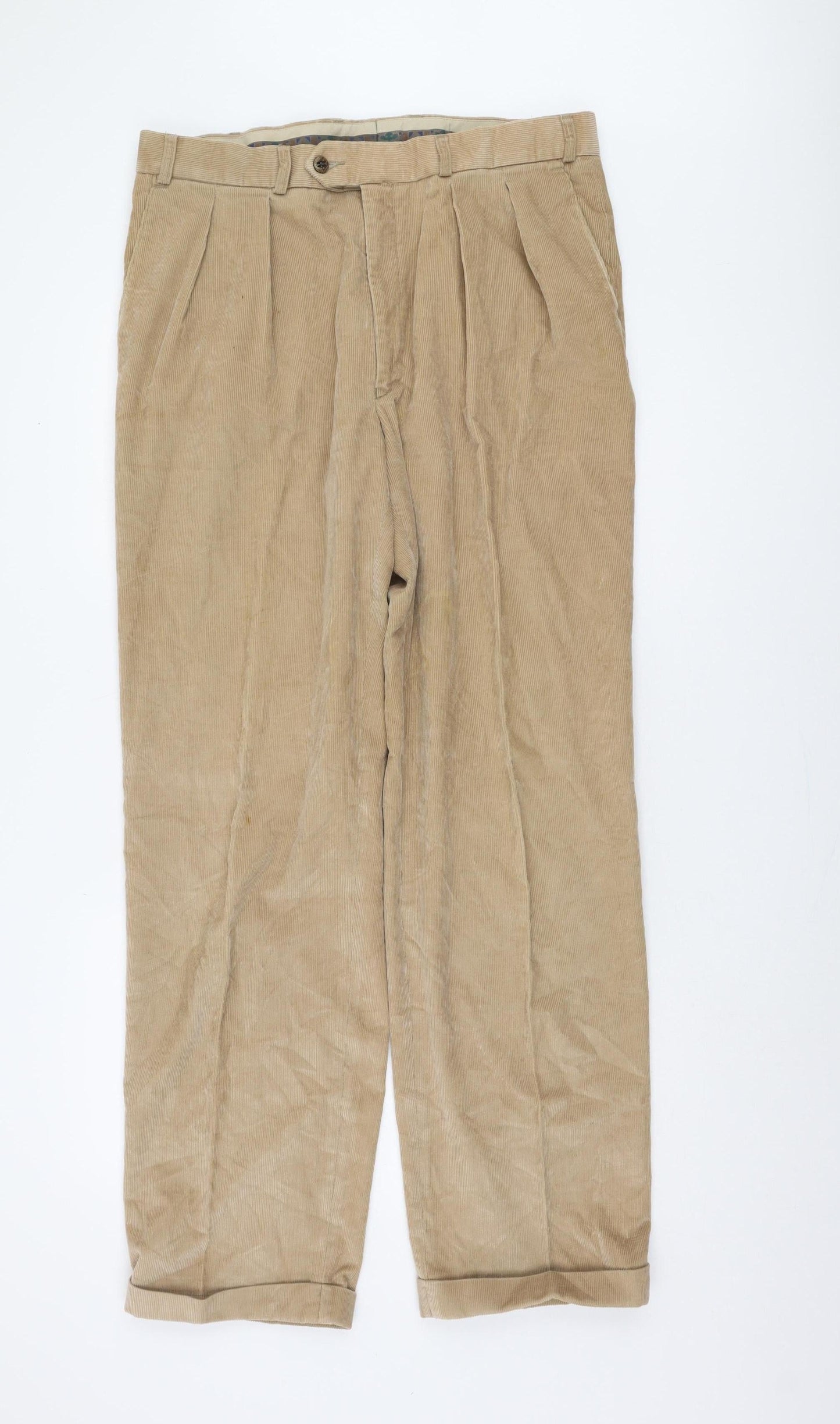 Marks & Spencer Beige Corduroy Trousers Size 36