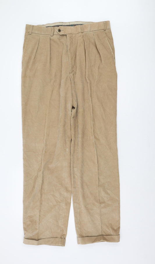 Marks & Spencer Beige Corduroy Trousers Size 36