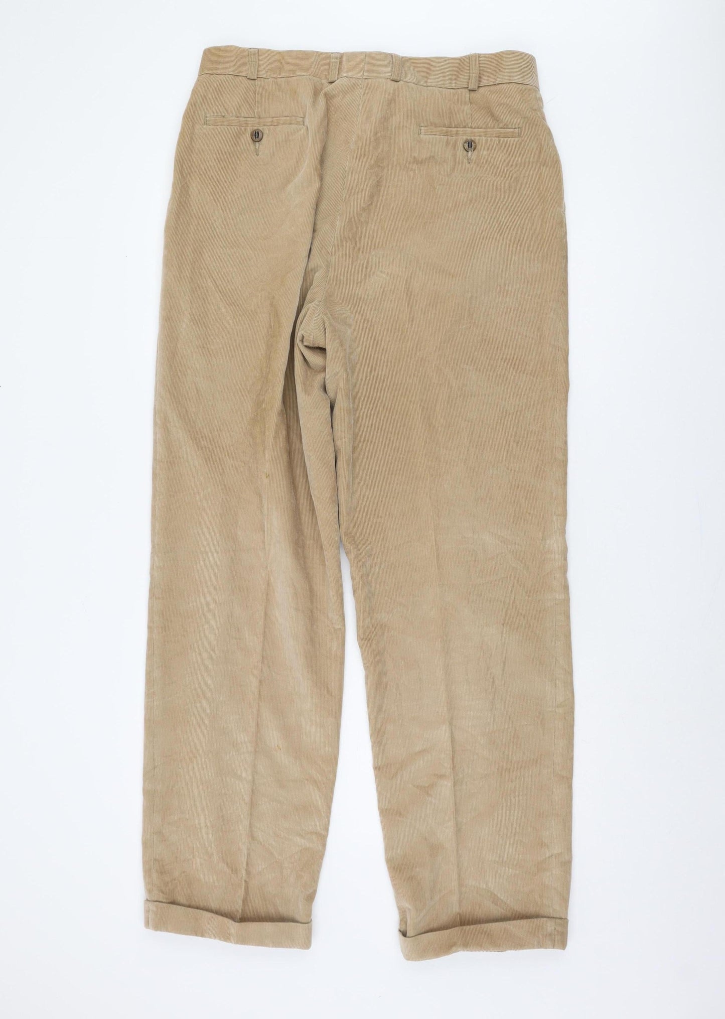 Marks & Spencer Beige Corduroy Trousers Size 36