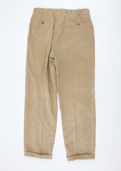 Marks & Spencer Beige Corduroy Trousers Size 36
