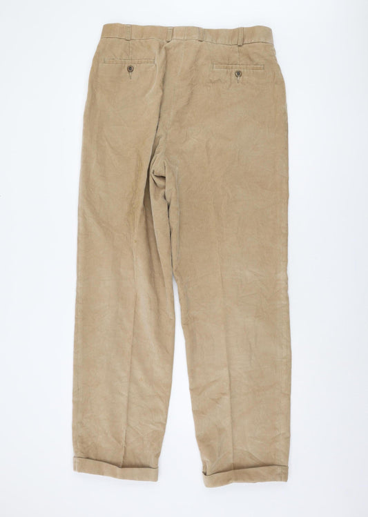 Marks & Spencer Beige Corduroy Trousers Size 36