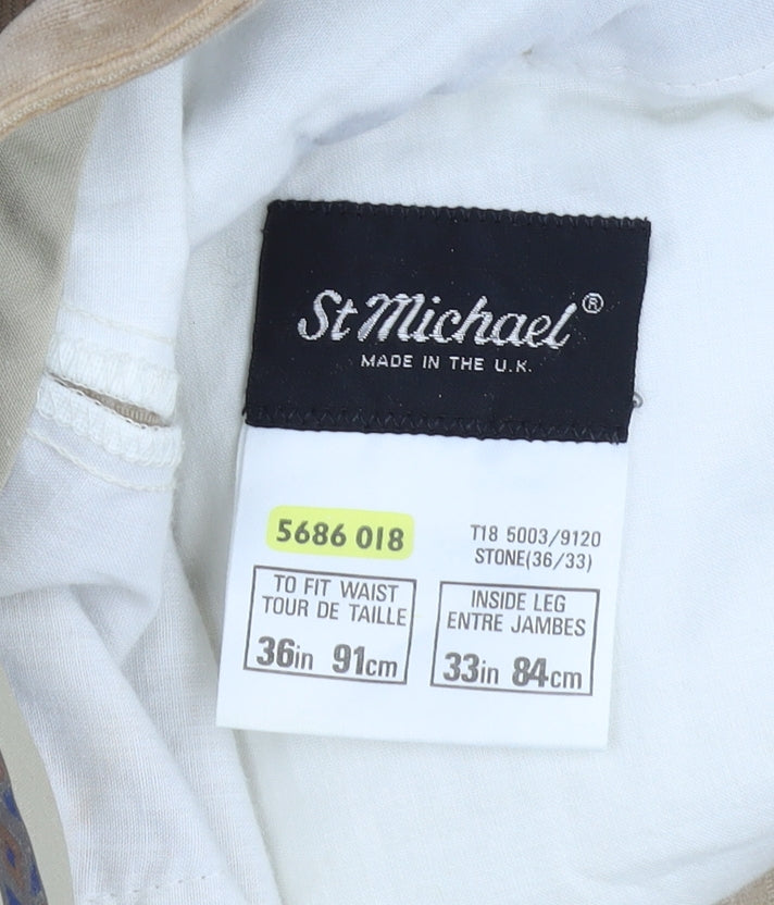 Marks & Spencer Beige Corduroy Trousers Size 36