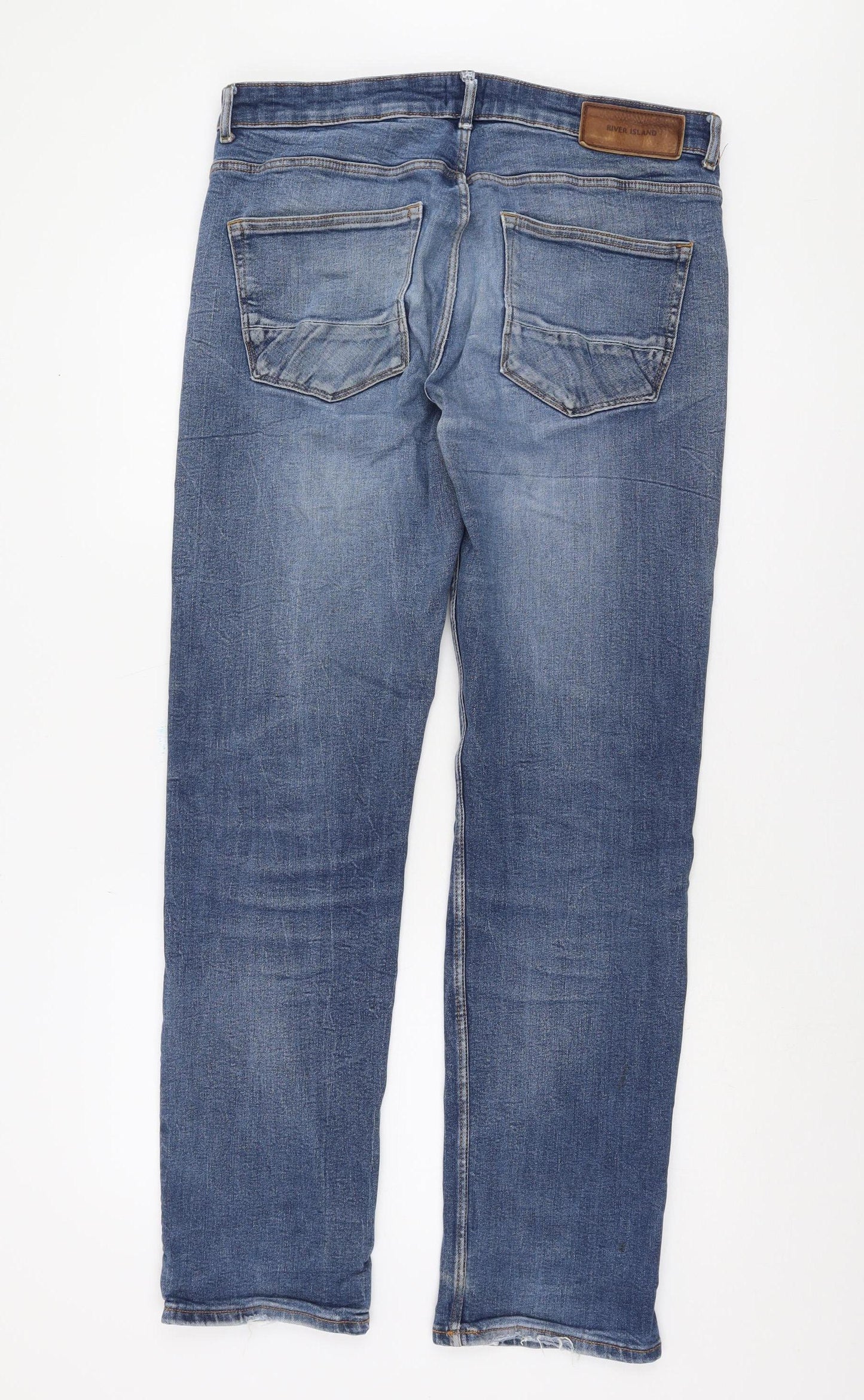 Mens UK Size 34 River Island  Straight Blue Jeans
