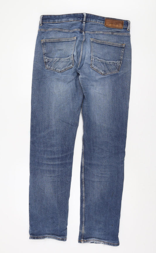Mens UK Size 34 River Island  Straight Blue Jeans