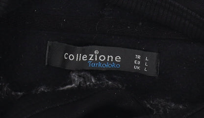 Collezione Unisex Black Hoodie L with Logo Accents