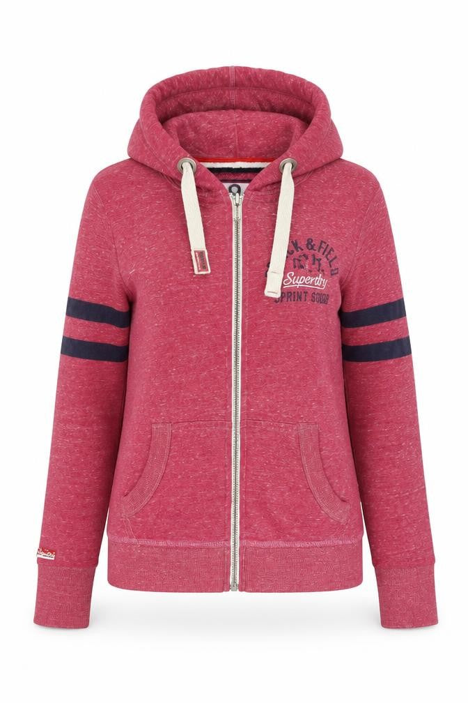 Unisex Adults UK Size S Superdry Red Full Zip Hoodie