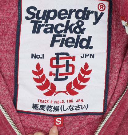 Superdry Red Full Zip Hoodie S Unisex Casual