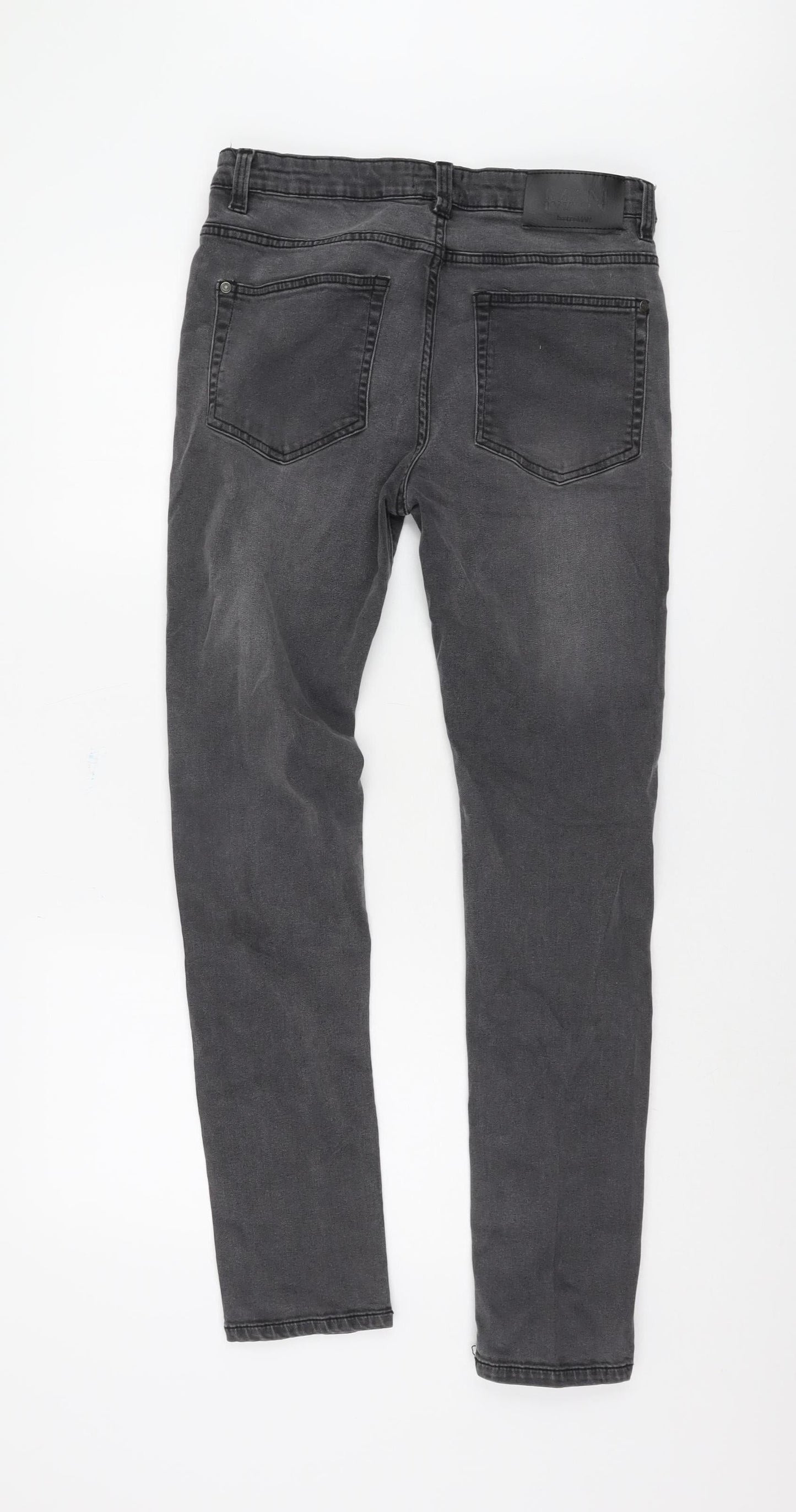 MAN Men's Black Distressed Denim Jeans Size 34R
