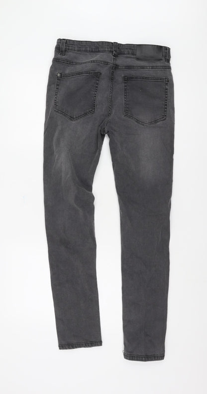 MAN Men's Black Distressed Denim Jeans Size 34R