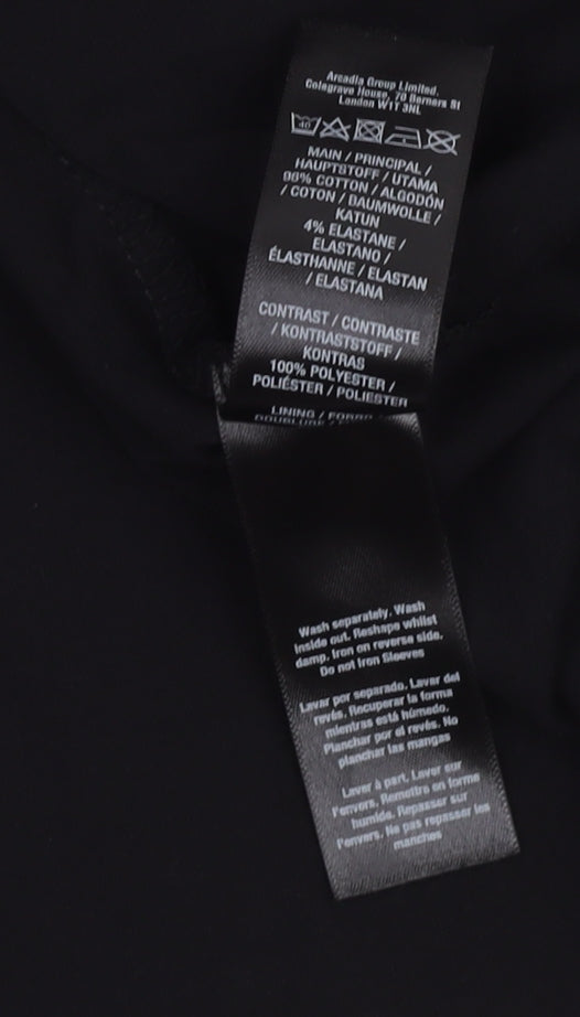 Dorothy Perkins Black A-Line Floral Dress Size 14