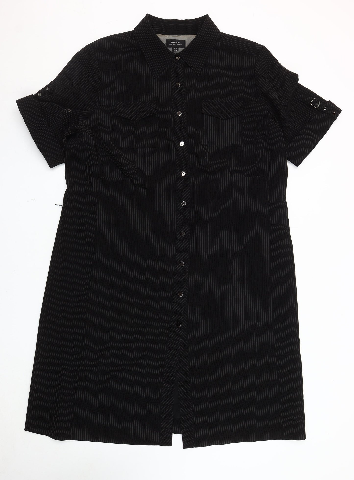 Tahari Black Women's Shirt Dress Size 16 - Business Casual
