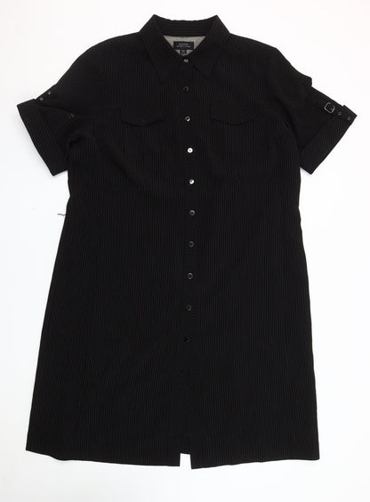 Tahari Black Women's Shirt Dress Size 16 - Business Casual