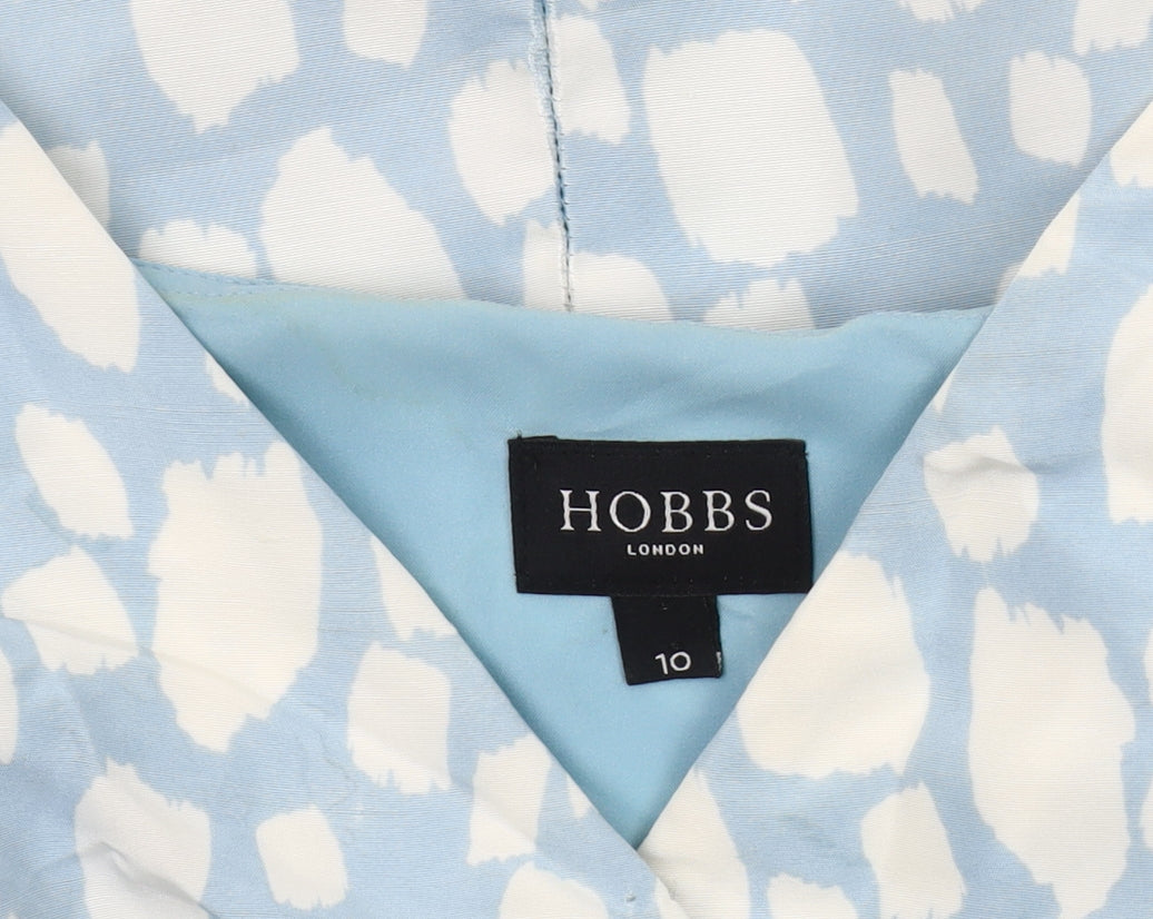 Hobbs Women's Blue Geometric Silk Dress, Size 10