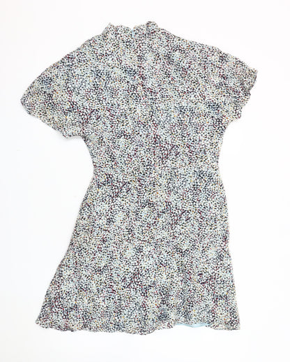 Reiss Women's Multicoloured Short Silk Dress Size 10