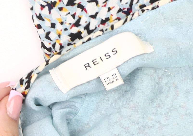 Reiss Women's Multicoloured Short Silk Dress Size 10