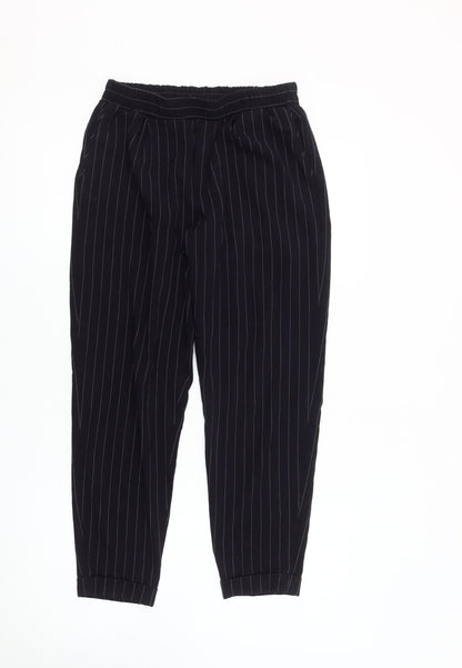 Bershka Women's Black Striped Trousers Size S