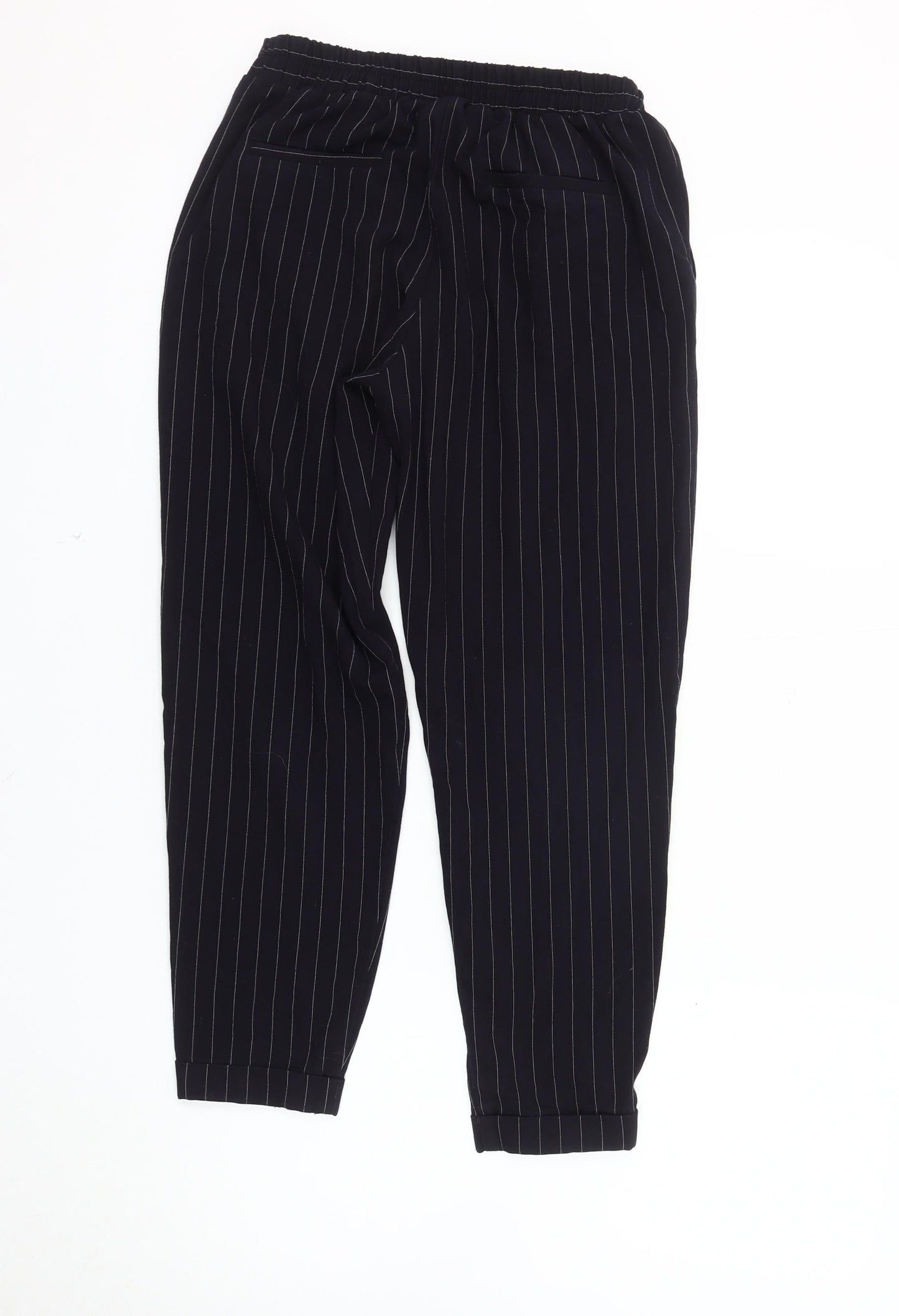 Bershka Women's Black Striped Trousers Size S