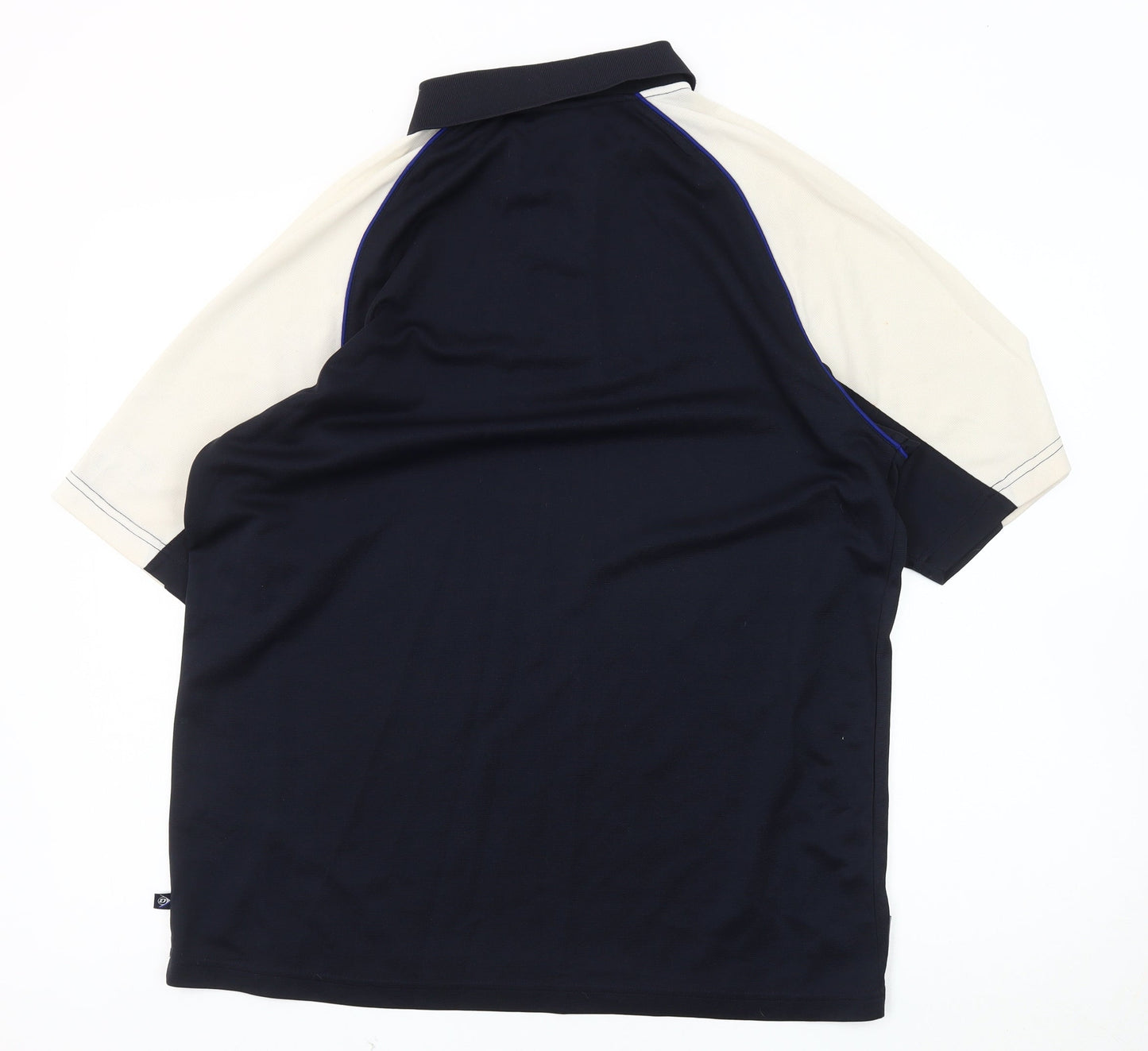 Dunlop Men's Black and White Polo Shirt Size M