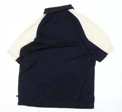 Dunlop Men's Black and White Polo Shirt Size M