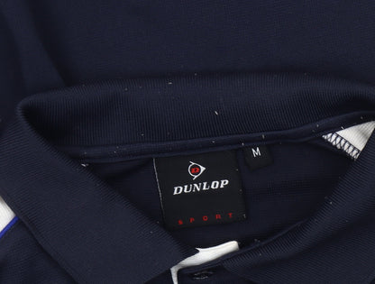 Dunlop Men's Black and White Polo Shirt Size M
