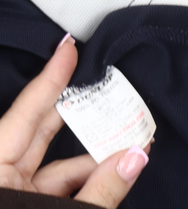 Dunlop Men's Black and White Polo Shirt Size M